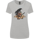 Libertad Skull Freedom Pirate Crow Raven Womens Wider Cut T-Shirt Sports Grey