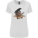 Libertad Skull Freedom Pirate Crow Raven Womens Wider Cut T-Shirt White