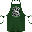 Life Is Better On Two Wheels Cotton Apron 100% Organic Forest Green