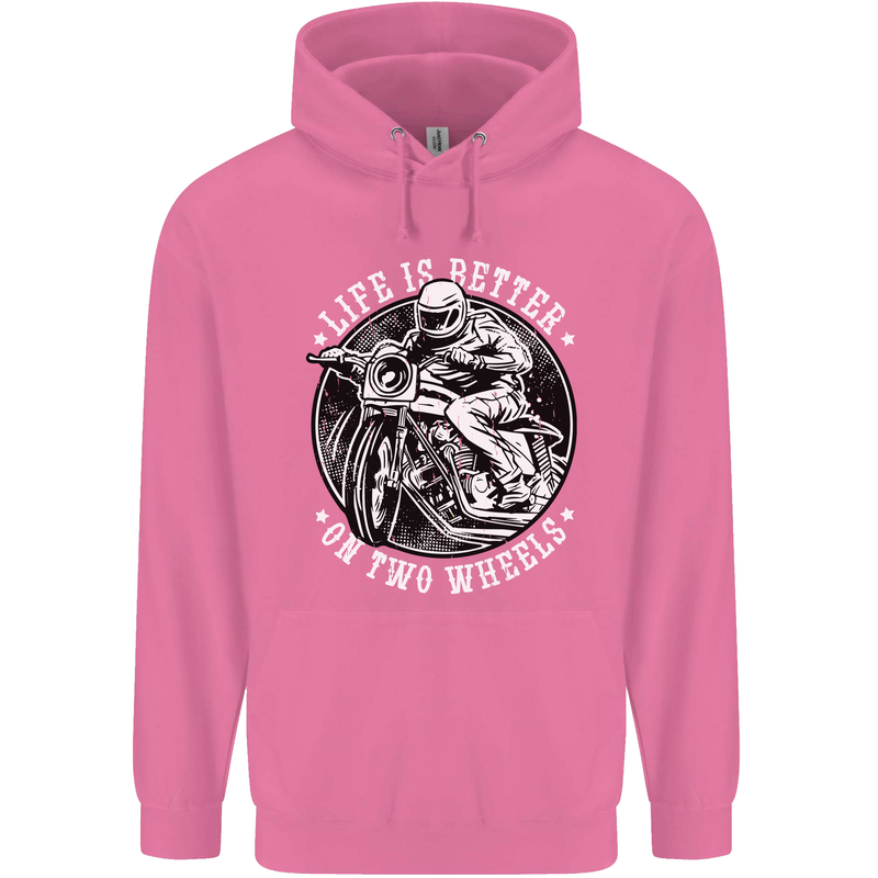 Life Is Better On Two Wheels Mens 80% Cotton Hoodie Azelea