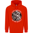 Life Is Better On Two Wheels Mens 80% Cotton Hoodie Bright Red