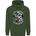 Life Is Better On Two Wheels Mens 80% Cotton Hoodie Forest Green