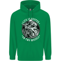 Life Is Better On Two Wheels Mens 80% Cotton Hoodie Irish Green