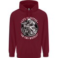 Life Is Better On Two Wheels Mens 80% Cotton Hoodie Maroon