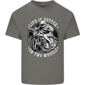 Life Is Better On Two Wheels Mens Cotton T-Shirt Tee Top Charcoal