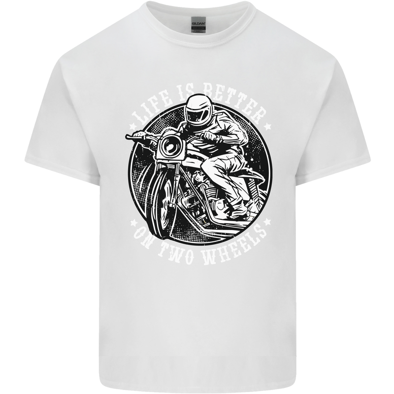 Life Is Better On Two Wheels Mens Cotton T-Shirt Tee Top White