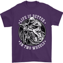 Life Is Better On Two Wheels Mens T-Shirt Cotton Gildan Purple