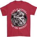 Life Is Better On Two Wheels Mens T-Shirt Cotton Gildan Red
