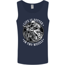 Life Is Better On Two Wheels Mens Vest Tank Top Navy Blue
