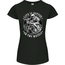 Life Is Better On Two Wheels Womens Petite Cut T-Shirt Black