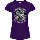 Life Is Better On Two Wheels Womens Petite Cut T-Shirt Purple