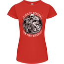 Life Is Better On Two Wheels Womens Petite Cut T-Shirt Red