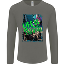Life Is Better at 130 Bpm Dance Music DJ Mens Long Sleeve T-Shirt Charcoal