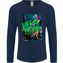 Life Is Better at 130 Bpm Dance Music DJ Mens Long Sleeve T-Shirt Navy Blue