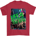 Life Is Better at 130 Bpm Dance Music DJ Mens T-Shirt Cotton Gildan Red