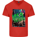 Life Is Better at 130 Bpm Dance Music DJ Mens V-Neck Cotton T-Shirt Red