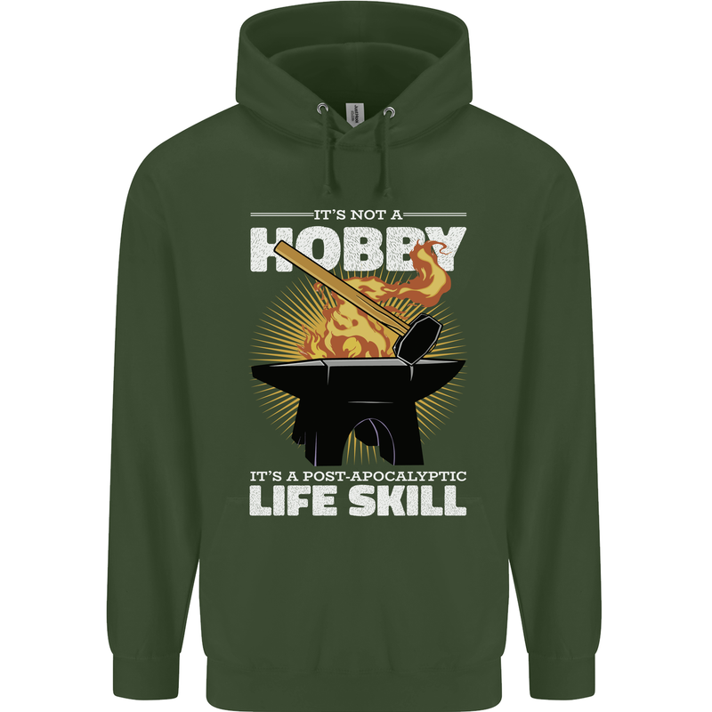 Life Post Apocalyptic Skill Blacksmith Childrens Kids Hoodie Forest Green