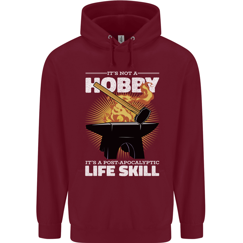 Life Post Apocalyptic Skill Blacksmith Childrens Kids Hoodie Maroon