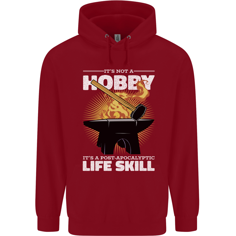 Life Post Apocalyptic Skill Blacksmith Childrens Kids Hoodie Red