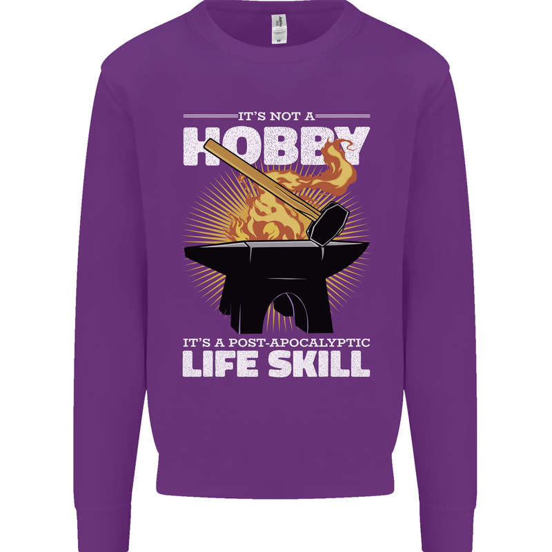 Life Post Apocalyptic Skill Blacksmith Kids Sweatshirt Jumper Purple