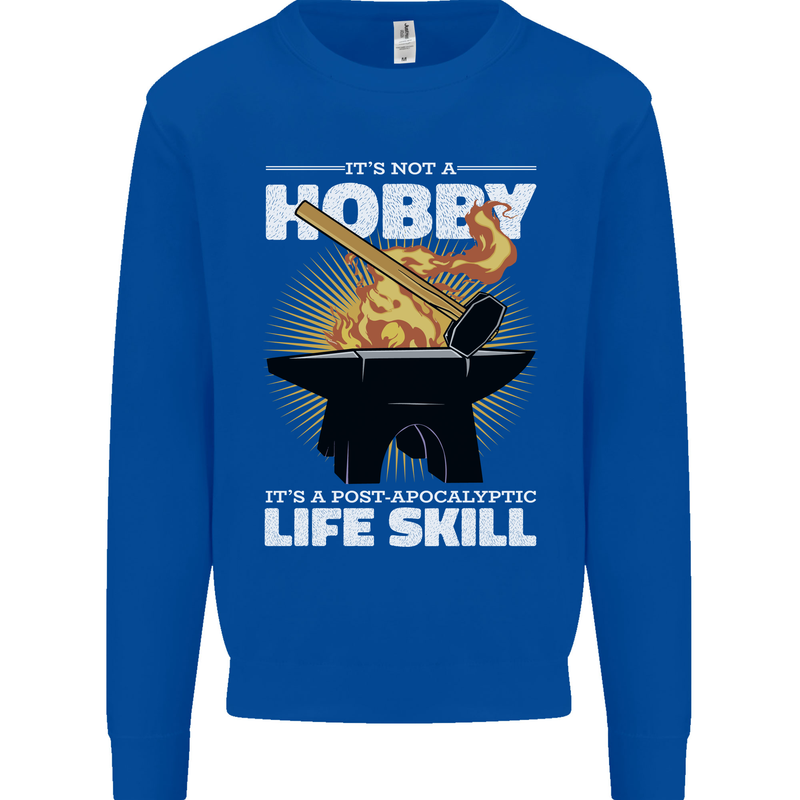Life Post Apocalyptic Skill Blacksmith Kids Sweatshirt Jumper Royal Blue