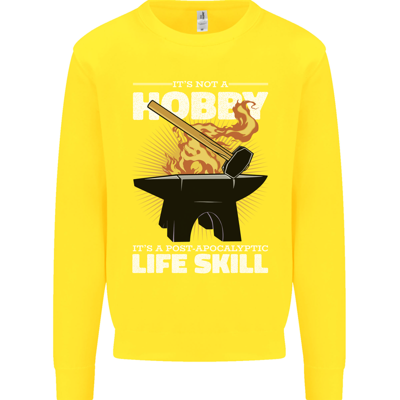 Life Post Apocalyptic Skill Blacksmith Kids Sweatshirt Jumper Yellow