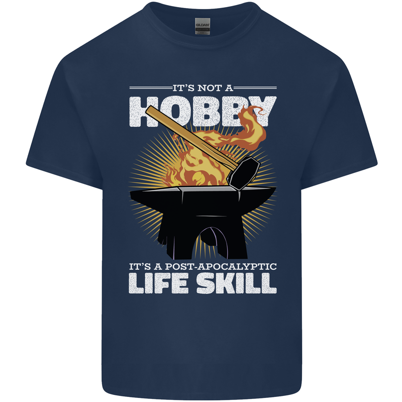 Life Post Apocalyptic Skill Blacksmith Kids T-Shirt Childrens Navy Blue