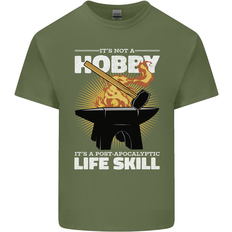 Life Post Apocalyptic Skill Blacksmith Mens Cotton T-Shirt Tee Top Military Green