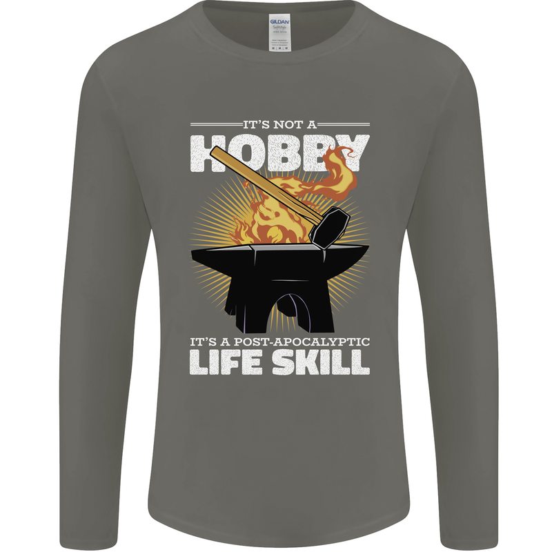Life Post Apocalyptic Skill Blacksmith Mens Long Sleeve T-Shirt Charcoal
