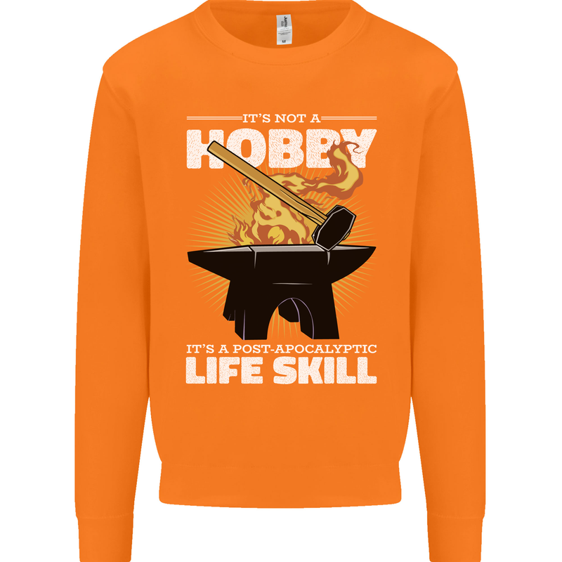 Life Post Apocalyptic Skill Blacksmith Mens Sweatshirt Jumper Orange