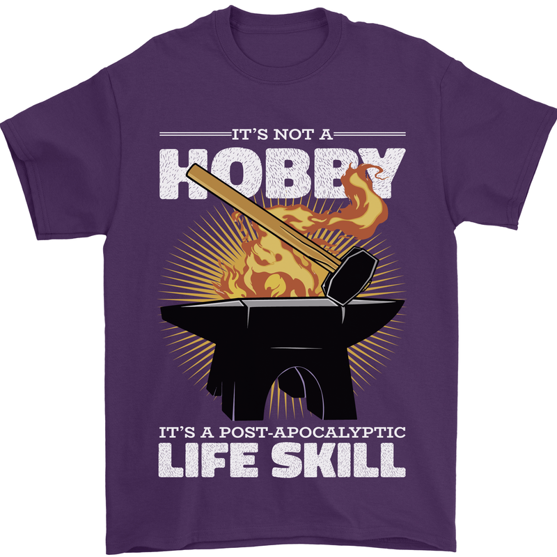 Life Post Apocalyptic Skill Blacksmith Mens T-Shirt 100% Cotton Purple