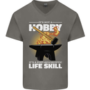 Life Post Apocalyptic Skill Blacksmith Mens V-Neck Cotton T-Shirt Charcoal