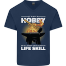 Life Post Apocalyptic Skill Blacksmith Mens V-Neck Cotton T-Shirt Navy Blue
