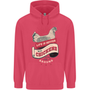 Life is Better With Chickens Around Farmer Childrens Kids Hoodie Heliconia