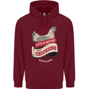 Life is Better With Chickens Around Farmer Childrens Kids Hoodie Maroon
