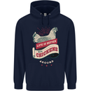 Life is Better With Chickens Around Farmer Childrens Kids Hoodie Navy Blue