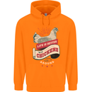 Life is Better With Chickens Around Farmer Childrens Kids Hoodie Orange