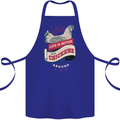Life is Better With Chickens Around Farmer Cotton Apron 100% Organic Royal Blue