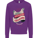 Life is Better With Chickens Around Farmer Kids Sweatshirt Jumper Purple
