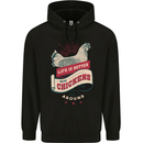 Life is Better With Chickens Around Farmer Mens 80% Cotton Hoodie Black