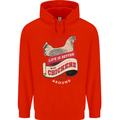Life is Better With Chickens Around Farmer Mens 80% Cotton Hoodie Bright Red