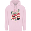 Life is Better With Chickens Around Farmer Mens 80% Cotton Hoodie Light Pink