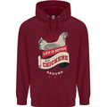 Life is Better With Chickens Around Farmer Mens 80% Cotton Hoodie Maroon