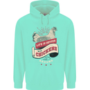 Life is Better With Chickens Around Farmer Mens 80% Cotton Hoodie Peppermint