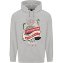 Life is Better With Chickens Around Farmer Mens 80% Cotton Hoodie Sports Grey