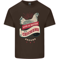 Life is Better With Chickens Around Farmer Mens Cotton T-Shirt Tee Top Dark Chocolate