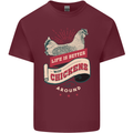 Life is Better With Chickens Around Farmer Mens Cotton T-Shirt Tee Top Maroon
