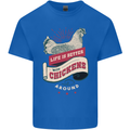 Life is Better With Chickens Around Farmer Mens Cotton T-Shirt Tee Top Royal Blue