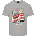 Life is Better With Chickens Around Farmer Mens Cotton T-Shirt Tee Top Sports Grey