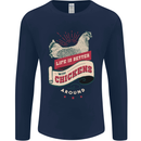 Life is Better With Chickens Around Farmer Mens Long Sleeve T-Shirt Navy Blue